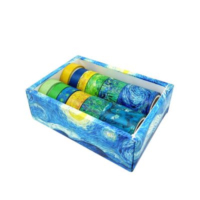 Wrapables Decorative Washi Tape Box Set (12 Rolls), Van Gogh Image 1