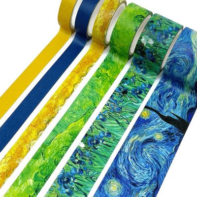 Wrapables Decorative Washi Tape Box Set (12 Rolls), Van Gogh Image 3
