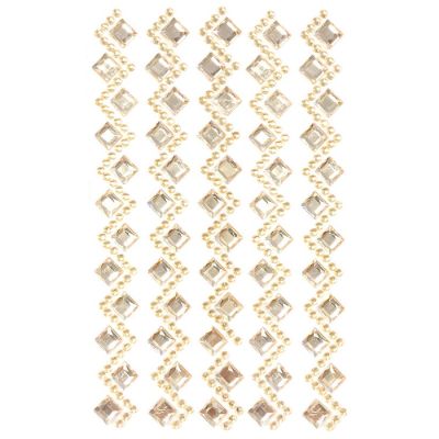 Wrapables Diamond and Round Acrylic Self Adhesive Crystal Gem Stickers, Champagne Image 1