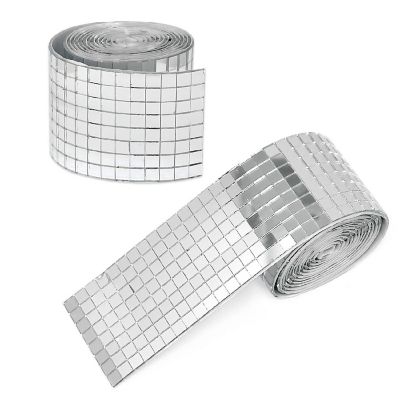 Wrapables Disco Ball Mirror Self Adhesive Mosaic Tiles 5mm x 5mm Silver Image 1