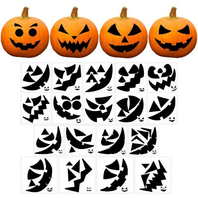 Wrapables DIY Halloween Classic Pumpkin Face Decorating Stickers (18 Sheets) Image 1