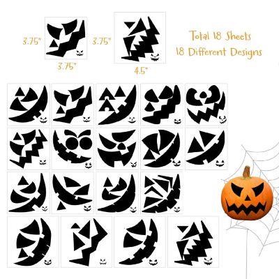 Wrapables DIY Halloween Classic Pumpkin Face Decorating Stickers (18 Sheets) Image 1
