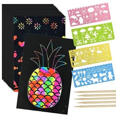 Wrapables DIY Rainbow Magic Scratch Arts Set, 50 Sheets Image 1