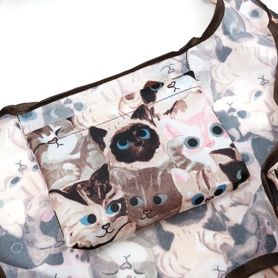Wrapables Eco-Friendly Large Nylon Reusable Shopping Bags (Set of 3), Cat Lovers Image 2