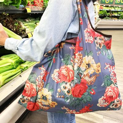 Wrapables Eco-Friendly Large Nylon Reusable Shopping Bags (Set of 3), Floral Delight Image 3