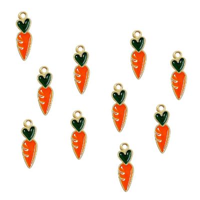 Wrapables Enamel Jewelry Making Charm Pendants (Set of 10), Carrots Image 1