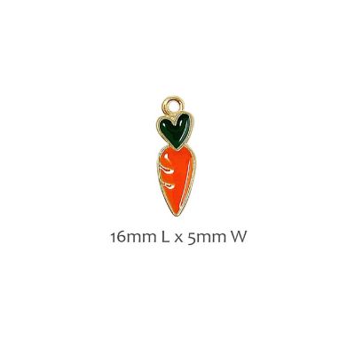 Wrapables Enamel Jewelry Making Charm Pendants (Set of 10), Carrots Image 2