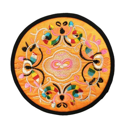 Wrapables Ethnic Embroidered Coasters Set of 6, Red/Orange Image 3