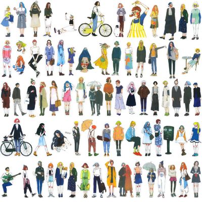 Wrapables Fashion Women People Vinyl Stickers for Water Bottles, Laptops 170pcs, Cosmo Women Image 2