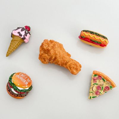 Wrapables Fast Food 3D Resin Fridge Magnets, Food Simulation Refrigerator Magnets (Set of 5) Image 1