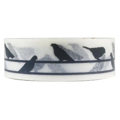 Wrapables Floral & Nature Washi Masking Tape, Bird on a Wire Image 1