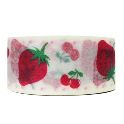 Wrapables Floral & Nature Washi Masking Tape, Strawberries & Cherries Image 1