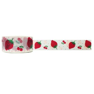 Wrapables Floral & Nature Washi Masking Tape, Strawberries & Cherries Image 1