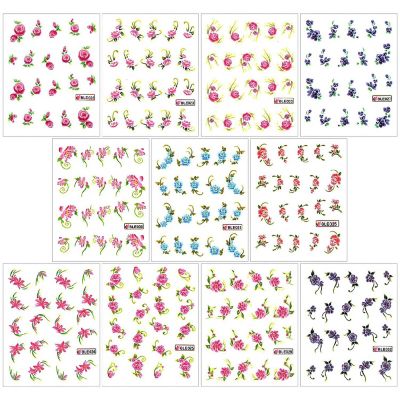 Wrapables Floral Water Transfer Nail Art Decals, 11 Sheets Image 1