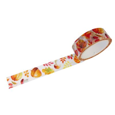 Wrapables&#174; Flowers and Greens 15mm x 7M Washi Masking Tape, Autumn Leaves Image 1