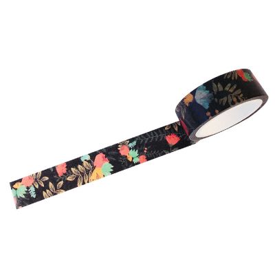 Wrapables&#174; Flowers and Greens 15mm x 7M Washi Masking Tape, Colorful Foliage Image 1