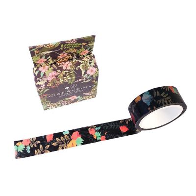 Wrapables&#174; Flowers and Greens 15mm x 7M Washi Masking Tape, Colorful Foliage Image 1