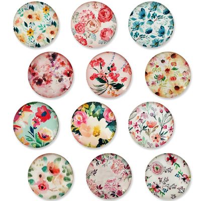 Wrapables Flowers Crystal Glass Magnets, Refrigerator Magnets (Set of 12) Image 1