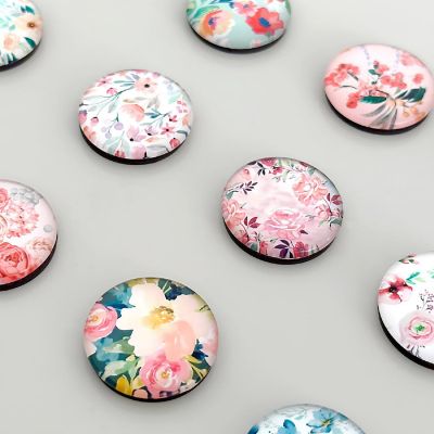Wrapables Flowers Crystal Glass Magnets, Refrigerator Magnets (Set of 12) Image 2