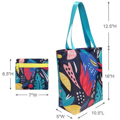 Wrapables Foldable Lightweight Tote Bag with Durable Ripstop Polyester for Shopping, Travel, Gym, Beach, Casual, Everyday, Small, Abstract 1 Image 1