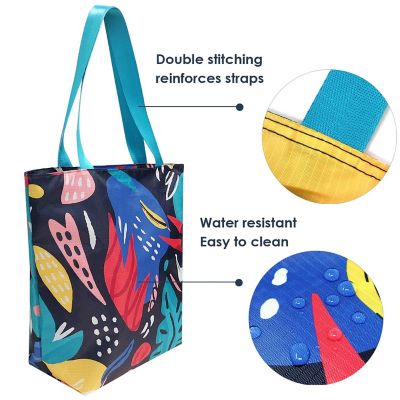 Wrapables Foldable Lightweight Tote Bag with Durable Ripstop Polyester for Shopping, Travel, Gym, Beach, Casual, Everyday, Small, Abstract 1 Image 3