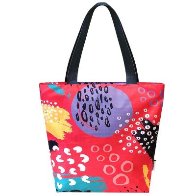 Wrapables Foldable Lightweight Tote Bag with Durable Ripstop Polyester for Shopping, Travel, Gym, Beach, Casual, Everyday, Small, Abstract 2 Image 1