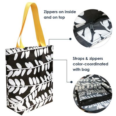 Wrapables Foldable Lightweight Tote Bag with Durable Ripstop Polyester for Shopping, Travel, Gym, Beach, Casual, Everyday, Small, Vines Image 2