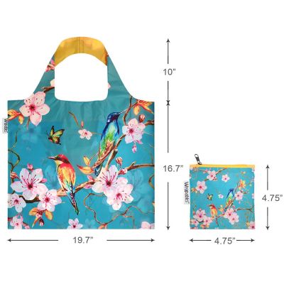 Wrapables Foldable Tote Reusable Grocery Bags, 3 Pack, Floral Fantasy Image 1