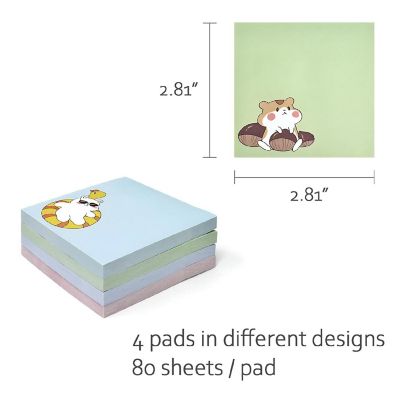 Wrapables Funny Chipmunks Sticky Notes (Set Of 4) Image 1