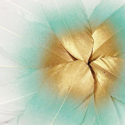 Wrapables Gold Dipped Feathers, Bohemian Decorations, Teal Image 2