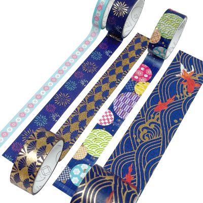 Wrapables Gold Foil Washi Tape in Gift Box Set (20 Rolls), Floral Fireworks Image 2