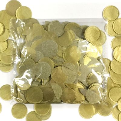 Wrapables Gold Round Tissue Paper Confetti 1" Circle Confetti Image 1