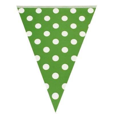 Wrapables Green Polka Dots Triangle Pennant Banner Party Decorations Image 1