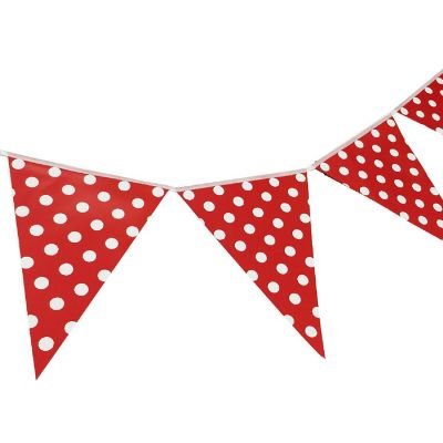 Wrapables Green Polka Dots Triangle Pennant Banner Party Decorations Image 1