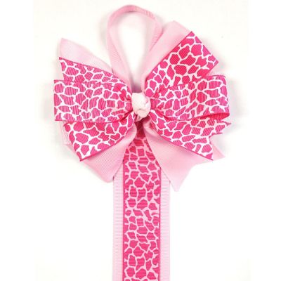 Wrapables Hair Clip and Hair Bow Holder, Pink Leopard Image 1