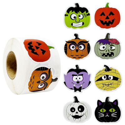 Wrapables Halloween Sticker Roll (500pcs), Assorted Image 1