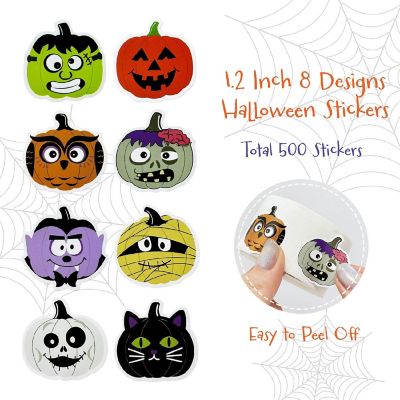 Wrapables Halloween Sticker Roll (500pcs), Assorted Image 1
