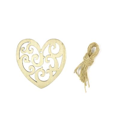 Wrapables Heart Wooden Hanging Ornaments (Set of 20) Image 1