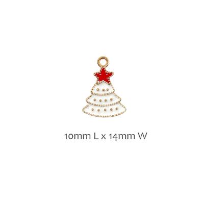 Wrapables Holiday Jewelry Making Pendant Charms (Set of 10), Frosted Christmas Tree Image 2