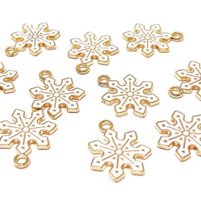 Wrapables Holiday Jewelry Making Pendant Charms (Set of 10), Snowflakes Image 1