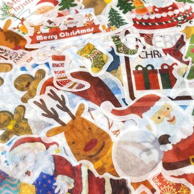 Wrapables Holiday Scrapbooking Washi Stickers (60 pcs), Snowflakes & Reindeer Image 2