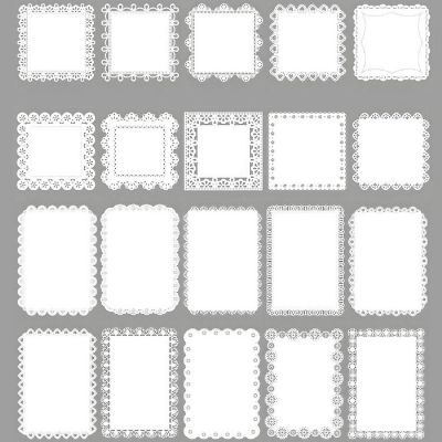 Wrapables Hollow Lace Paper For Arts & Crafts, Scrapbooking, Stationery, Photo Albums (Set Of 2), Square Floral Image 1