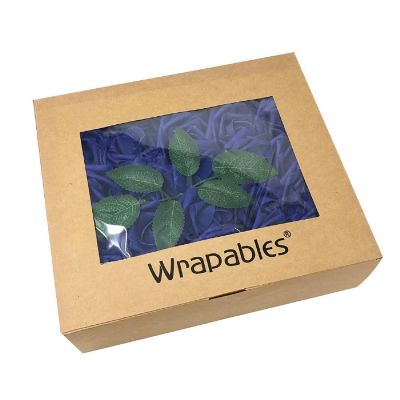 Wrapables Indigo Artificial Flowers, 50 Real Touch Latex Roses Image 3