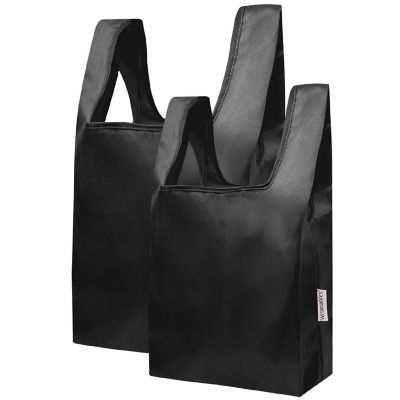 Wrapables JoliBag Collection Reusable Shopping Bag (Set 2), Black Image 1