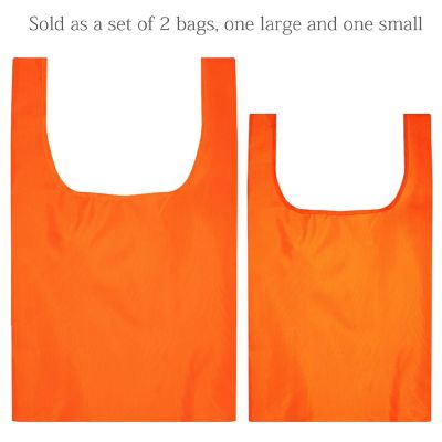 Wrapables JoliBag Collection Reusable Shopping Bag (Set 2), Orange Image 2