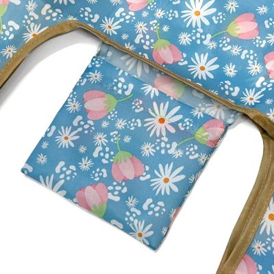 Wrapables JoliBag Nylon Reusable Grocery Bag, 2 Pack, Tulips & Daisies Image 3