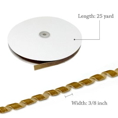 Wrapables Khaki 3/8 Inch Velvet Ribbon (25 Yards) Image 1