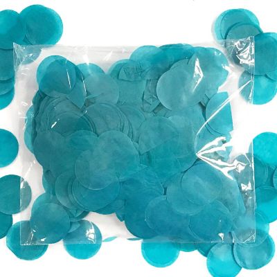 Wrapables Lake Blue 1" Round Tissue Paper Confetti Image 1