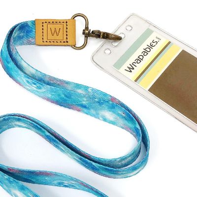 Wrapables Lanyard Keychain and ID Badge Holder, Galaxy Blue Image 2