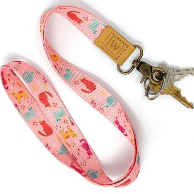 Wrapables Lanyard Keychain and ID Badge Holder, Pink Kitty Image 3